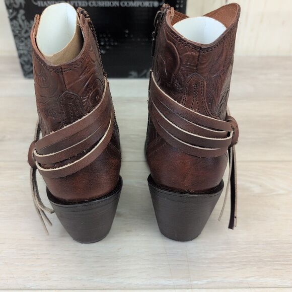 Sundance Dan Post Brown Tooled Leather “Hildegard Boots” Women's Size 8 M New - Picture 6 of 12